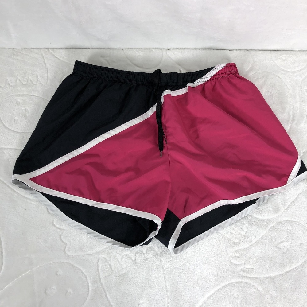 Pony Shorts Teen Womens M Black Pink  Athletic Running Gym Elastic Drawstring